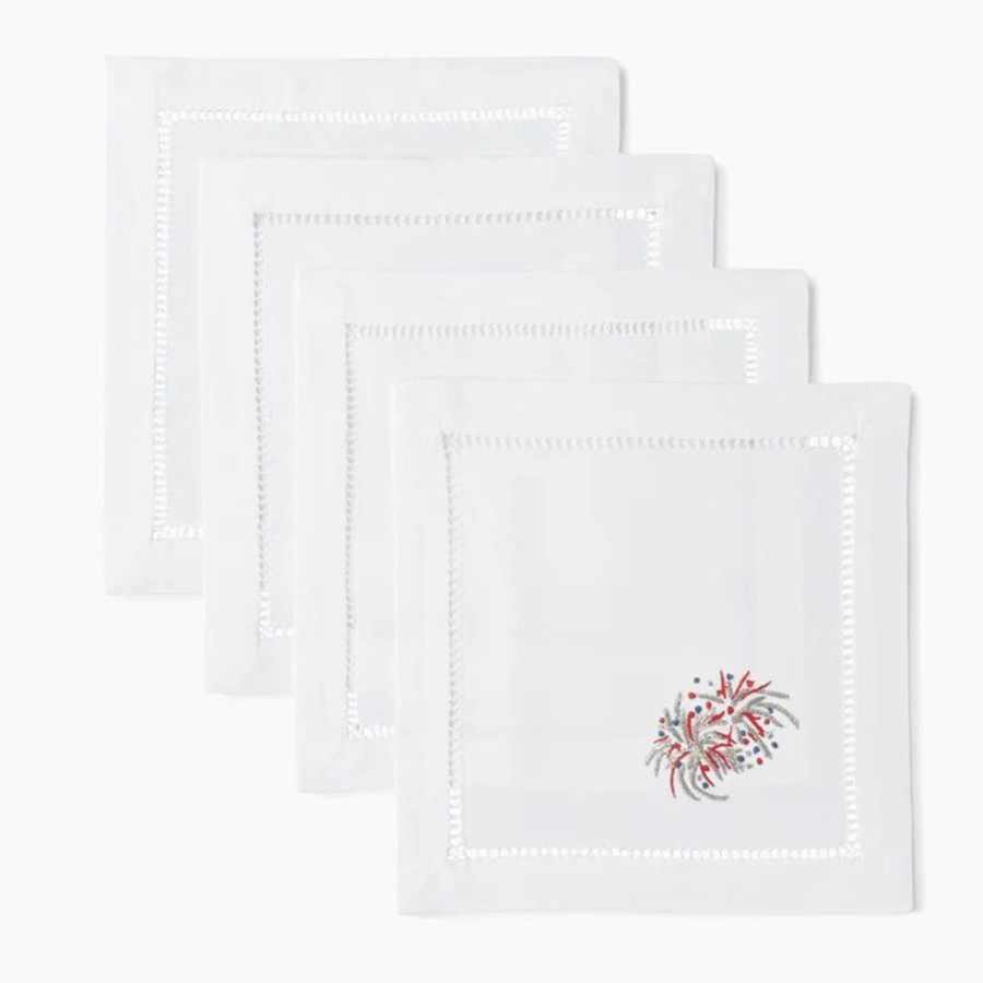 Henry Handwork Henry Handwork Happy 4Th Fireworks Cocktail Napkins (Set Of 4) Clearance