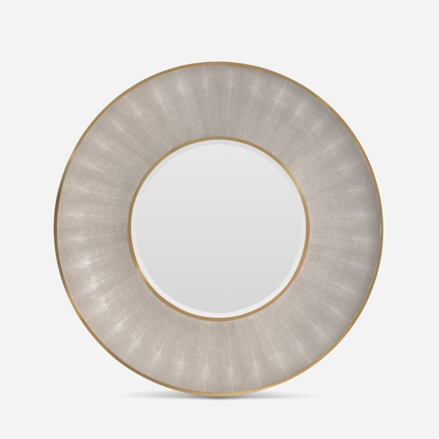 Made Goods Made Goods Armond Mirror In Sand Faux Shagreen With Brass Finish Wholesale