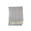 A Soft Idea A Soft Idea Large Cable Print Throw With Fringes Light Grey Hot