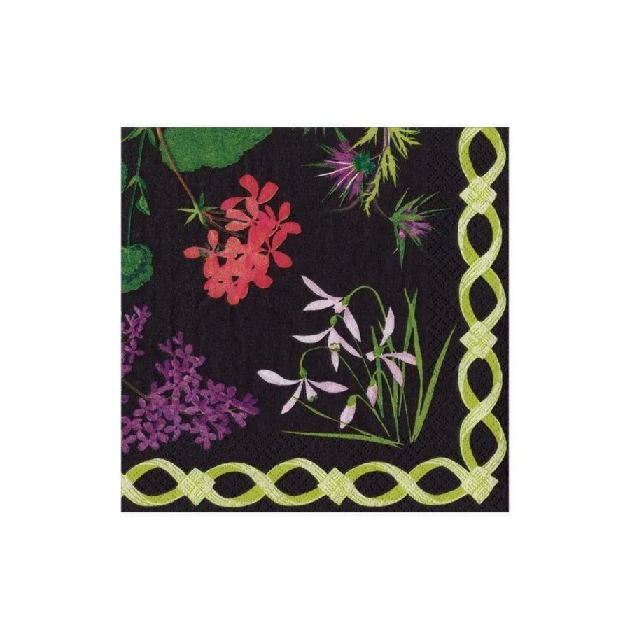 Caspari Caspari Mary Delany Flower Mosaics Cocktail Napkin Hot