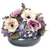 Diane James Diane James Mixed Anemones & Hydrangea Bouquet In Ceramic Bowl Hot