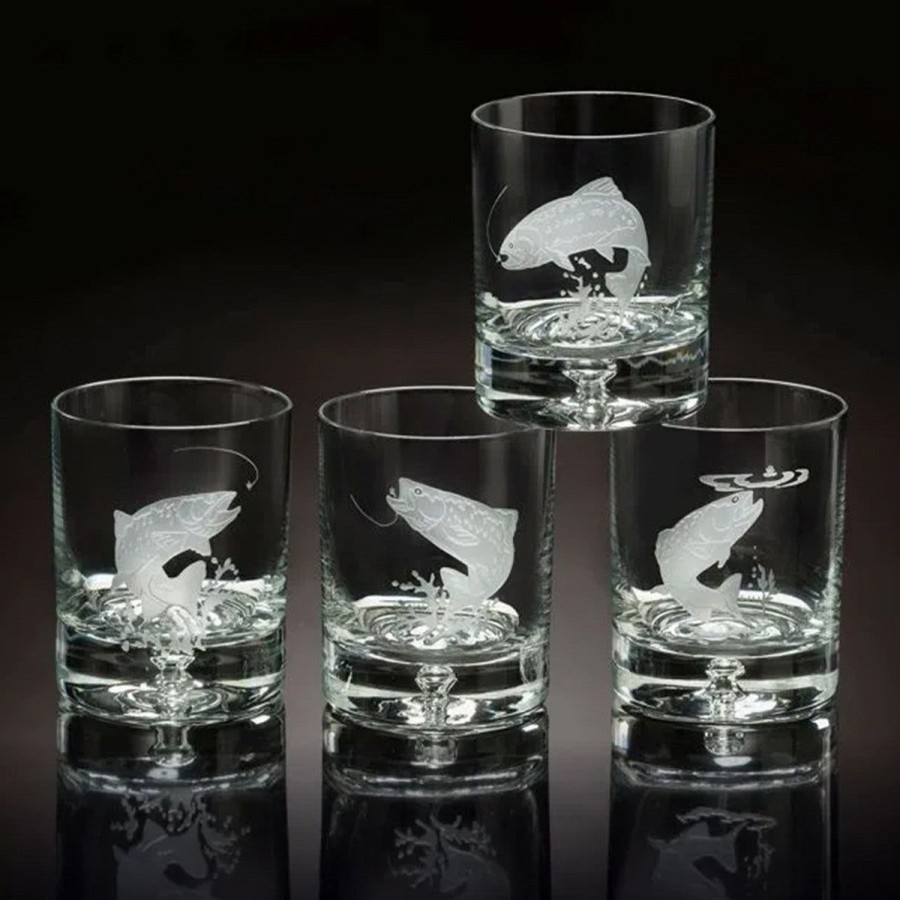 Julie Wear Julie Wear Designs Fly Fishing Old-Fashioned Assorted Glass-Set Of 4 Wholesale